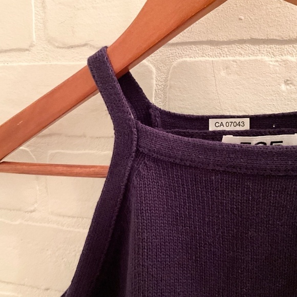 REVOLVE x 525 America Knit Sweater Tank Square Neck Halter Dark Purple XS - Picture 11 of 13
